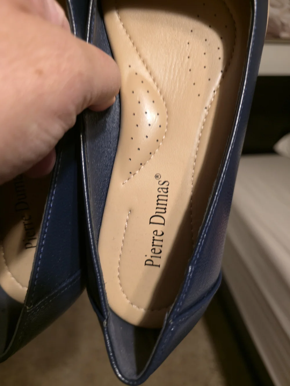 Womens Navy Slip-On Flats